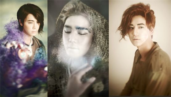 "Sexy, Free & Single" teaser images of Donghae (left), Kangin (center) and Kyuhyun (right) [SM Entertainment]
