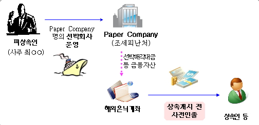 ▲ 최씨는 조세피난처에 페이퍼컴퍼니를 설립해 선박운영 수익과 선박매각 대금 등을 차명으로 관리해 오다 과세당국에 적발됐다.(사례 1)