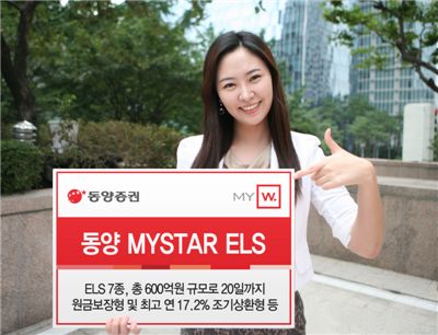 동양證, 최고 연 17.2% 조기상환형 등 ELS 7종 공모