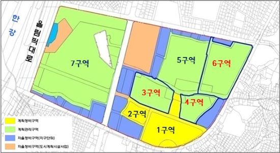 천호뉴타운 3·4·6구역 재개발 위치도 / 서울시
