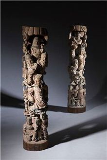 팔신선상, (좌) 높이 102.1cm (우) 높이 103.2cm, 청淸 18세기, 티베트박물관 
