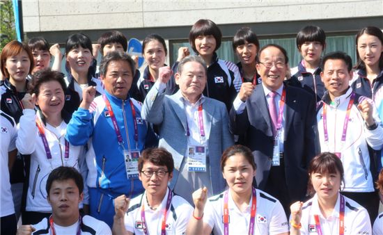 이건희 회장, 런던올림픽 한국선수단 격려 