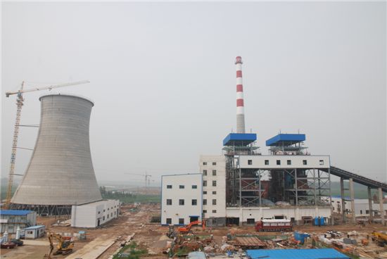 GS EPS가 중국 산둥성에 건설중인 바이오매스 발전소 건설현장. 