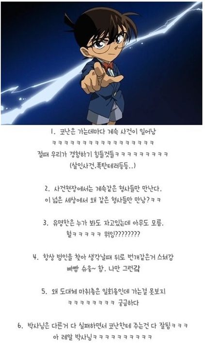 명탐정 코난 공감 "만화니까 이해하자"