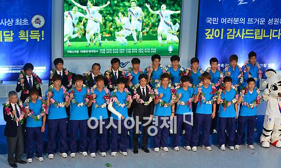 [포토]올림픽 축구대표팀 귀국