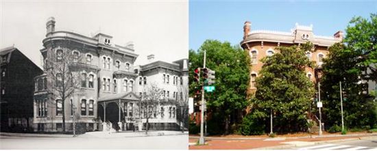 워싱턴 주미대한제국공사관 외관 비교(왼쪽 : 1900년대 초, 오른쪽 : 2012년 현재) 자료=문화재청

