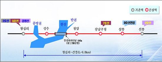 분당선 복선전철 왕십리~선릉 10월6일 개통