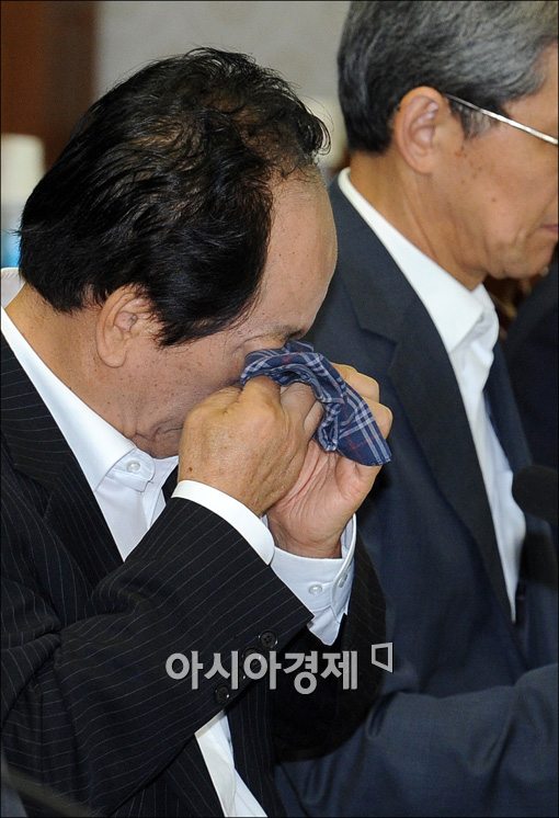 [포토]'또.. 태풍, 피곤한 서규용 농림부 장관'