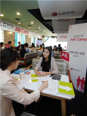 LG전자가 19일부터 20일까지 서울 신촌 민들레영토에서 ‘LG전자 잡 캠프(Job Camp)’를 열었다. 