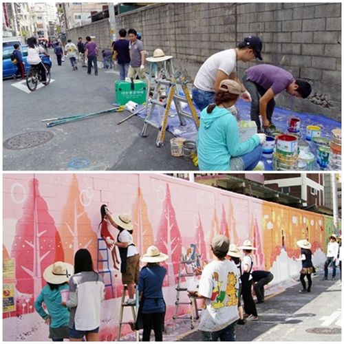 사람인HR, 구로구 벽화 그리기 봉사