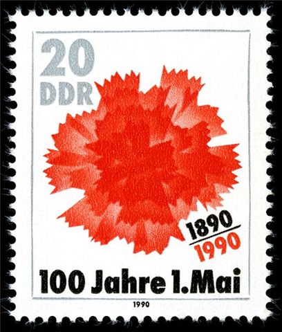 ▲ 노동절 100주년을 기념하는 우표로 1990년 동독에서 발행됐다(출처: 위키피디아)