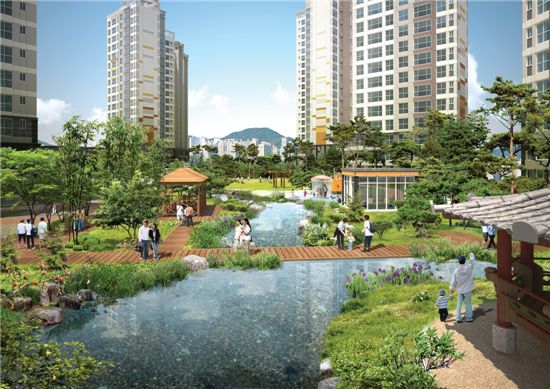 친환경 기술을 적용한 단지 설계는 환경과 주민의 편의를 생각하는 한진중공업 '해모로'가 추구하는 주거철학이 오롯이 담겨 있다.
