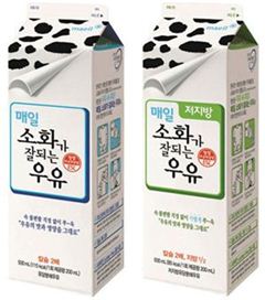▲매일유업의 '소화가 잘되는 우유'