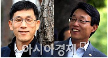 진중권 동양대 교수(왼쪽)와 김성식 전 한나라당 의원 