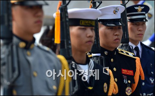 [포토]향군 60주념 기념행사, 진지한 눈빛 군악대