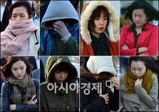 [포토]가을추위 찾은 서울