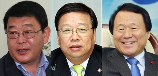 새누리당과 선진통일당 합당논의로 박성효 의원(전 대전시장)과 권선택 전 의원, 염홍철 대전시장(왼쪽부터)의 거취에 관심이 쏠리고 있다.