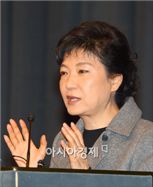 [포토]기업인 상대로 강연하는 박근혜 후보