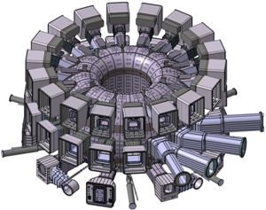 ▲현대중공업이 제작하는 ITER 진공용기 본체 및 포트 개념도
