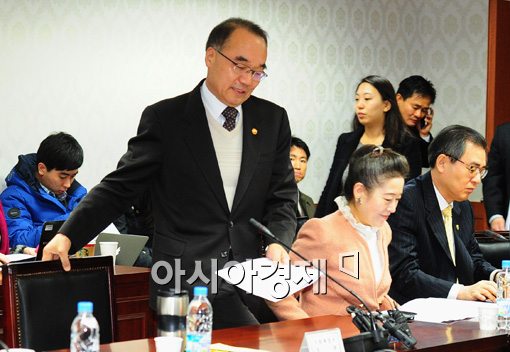 [포토]위기관리대책회의 참석하는 박재완 장관