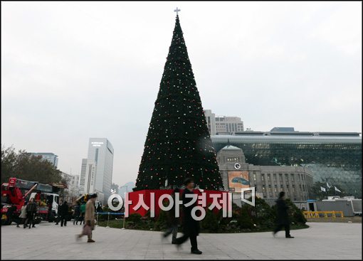 [포토]대형 트리 나타난 서울광장