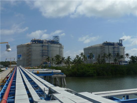 삼성물산이 올 3월 완공한 멕시코 만사니오 LNG 인수기지.