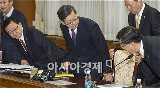 [포토]서민대책회의 참석하는 김황식 총리