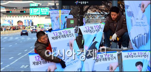 [포토]투표참여 유도 배너 설치, 서울시 선관위