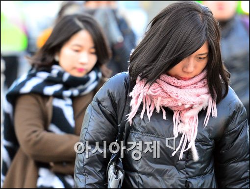 [포토]움츠린 시민들