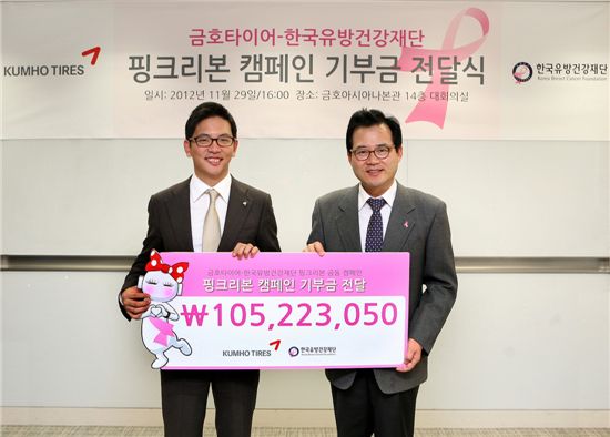 금호타이어, '핑크리본 캠페인'에 1억여원 전달