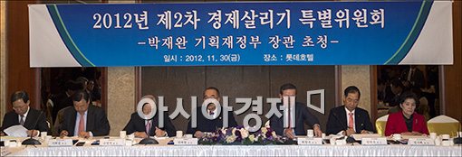 [포토]경제살리기 특위 참석한 박재완 장관