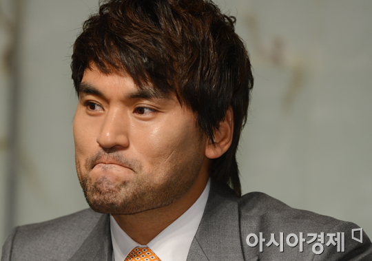 [포토] 은퇴하는 박찬호 '말문이 막히네요'