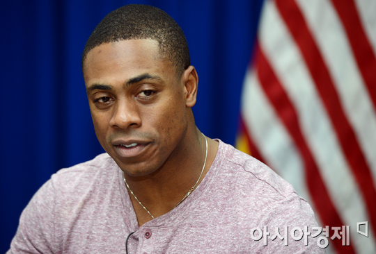 [포토] 커티스 그랜더슨 '박찬호와 저녁 먹기로 했어요~'