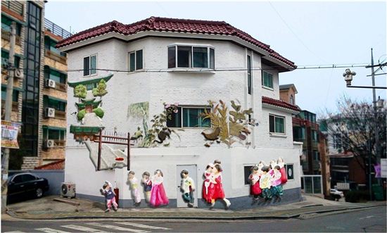 양천 향교 건물 벽화 