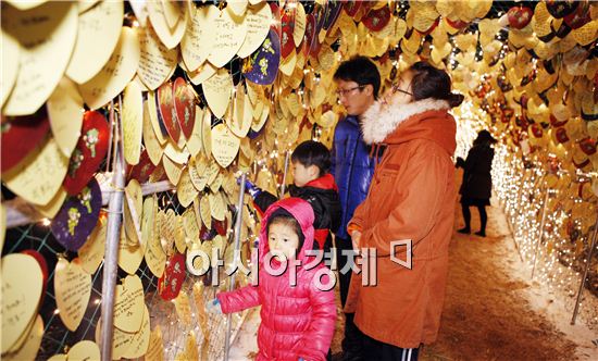 보성차밭이 세계 최대크기의 연하장으로 변했다
