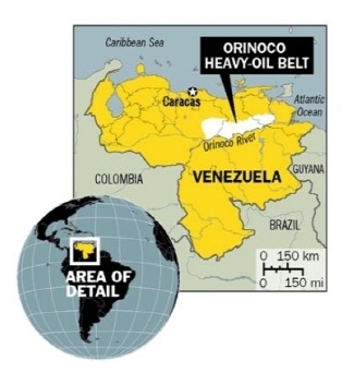 대우건설과  STX건설 컨소시엄이 수주한 베네수엘라 석유수출시설 위치도. 