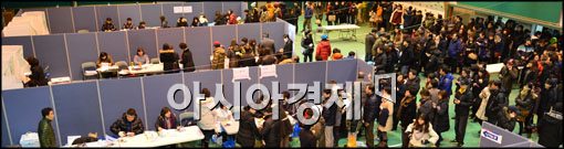 [포토]체육관에 유권자들