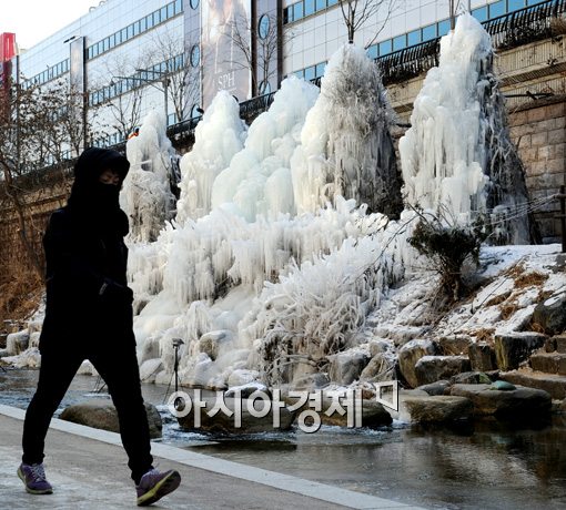 [포토]"눈도 못 뜨게 춥네"