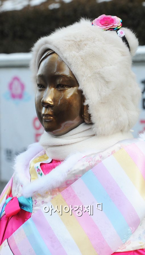 [포토]한복을 곱게 입었지만 시선은...