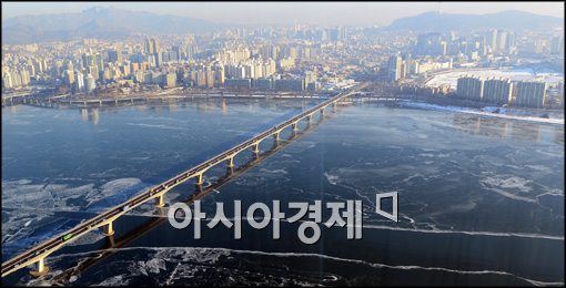 [포토]하얀 빙판 한강