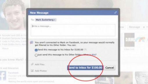 페이스북 CEO에게 메시지 보내는데 100달러?