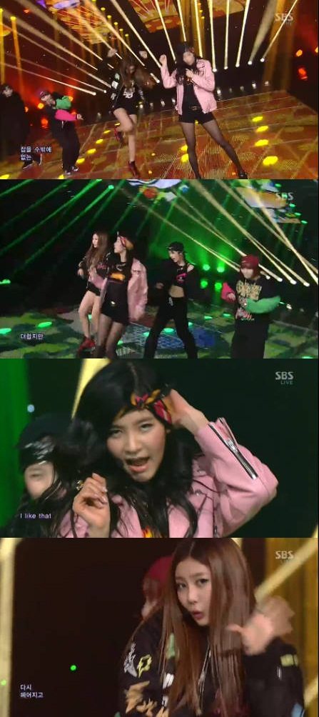 '인기가요' 글램, '때밀이춤'으로 펑키 매력 발산