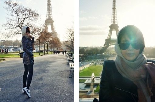 황혜영 에펠탑 사진, '시크한 파리지앵' 변신