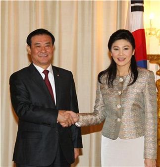 姜의장, 태국 잉락 총리와 경제협력 논의