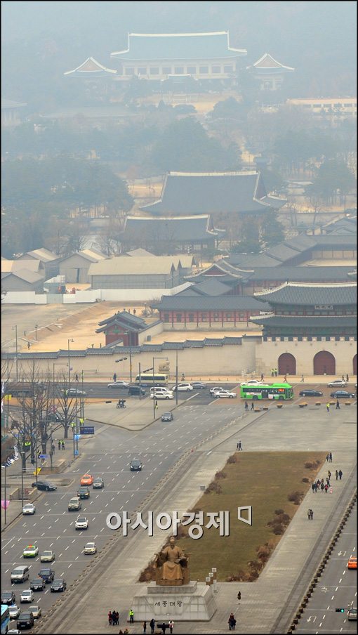 [포토]안개 자욱한 청와대 주변