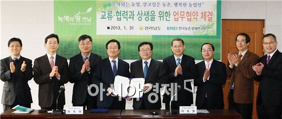 [포토]한국농촌경제연구소와업무협약, 농업전망2013전남대회