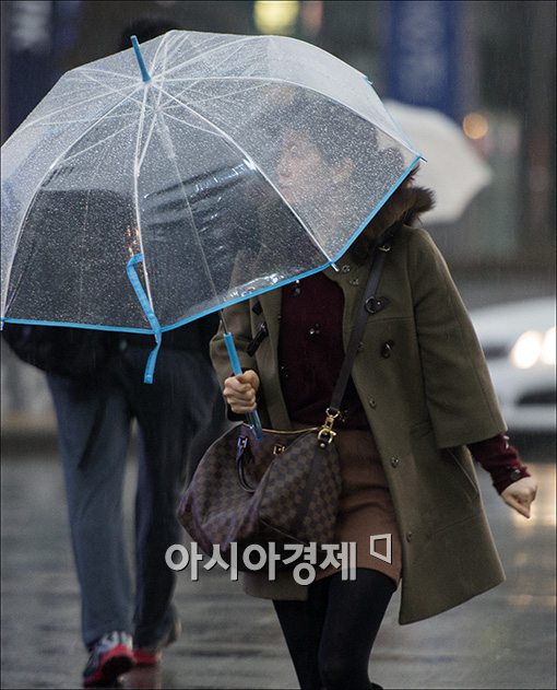 [포토]"투명 우산이 안전해요"