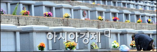 [포토]절 하는 성묘객