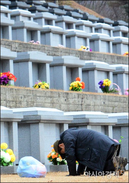 [포토]절 하는 성묘객