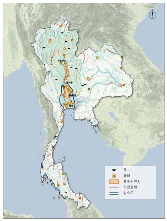 태국 통합물관리사업 프로젝트별 위치도